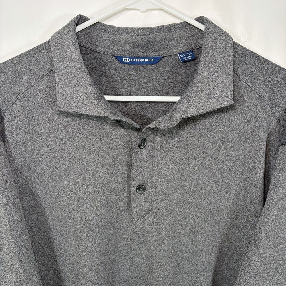 Cutter & Buck Golf Polo Shirt Men Size XLT XL Tall Gray Performance Short Sleeve